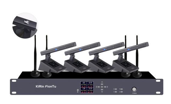 K2-WS414G Wireless conference set 1-4 square poles